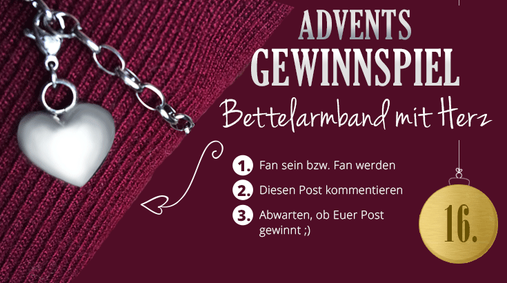 Adventskalender: Gewinnt ein Bettelarmband mit Herz-Charm!