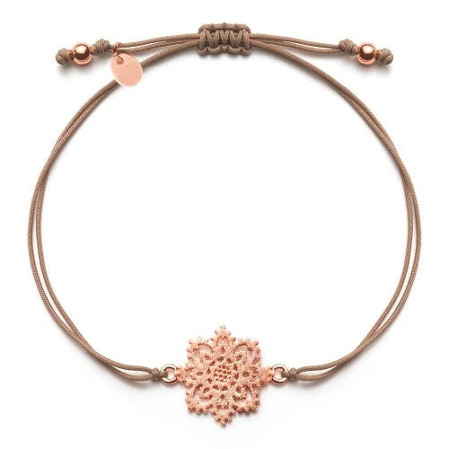 Stoffarmband Ornament Charm Blume