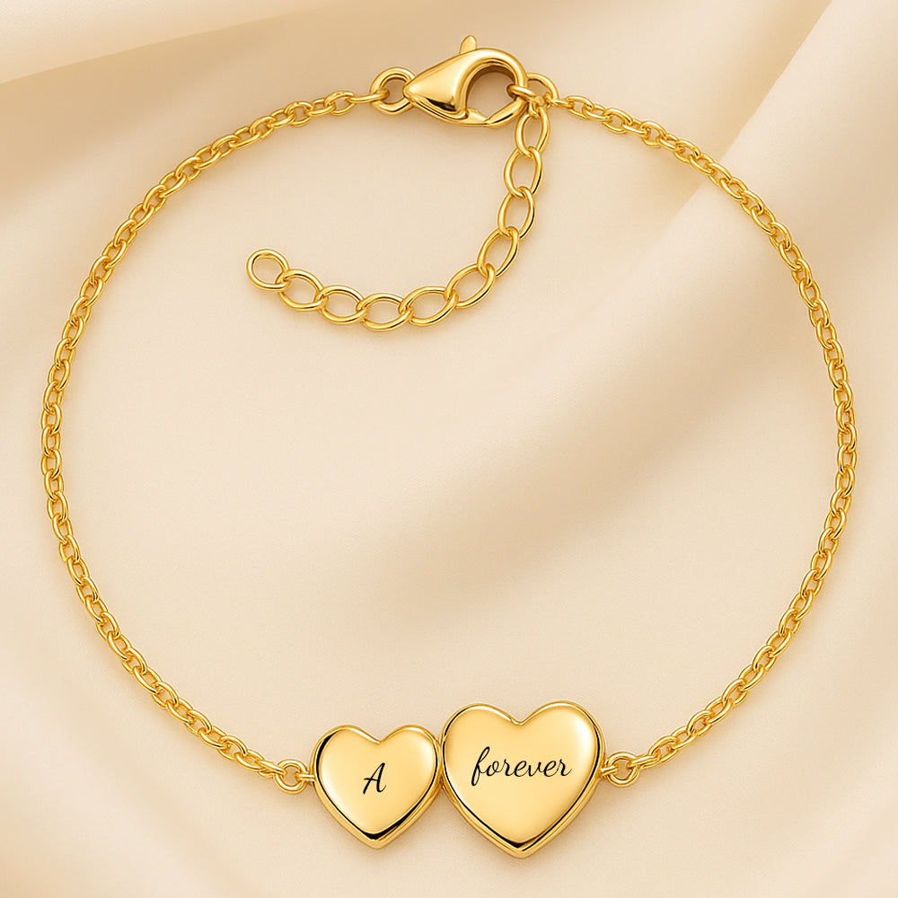 Gravierbares Armband - Doppelherz