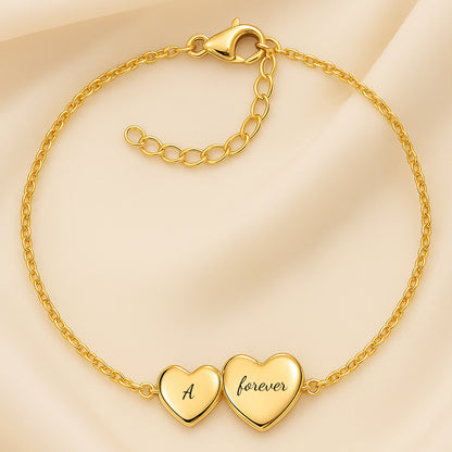 Gravierbares Armband - Doppelherz