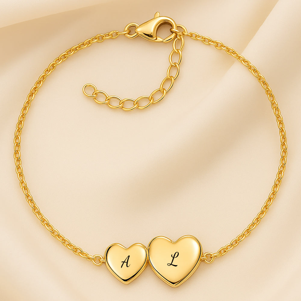 Gravierbares Armband - Doppelherz