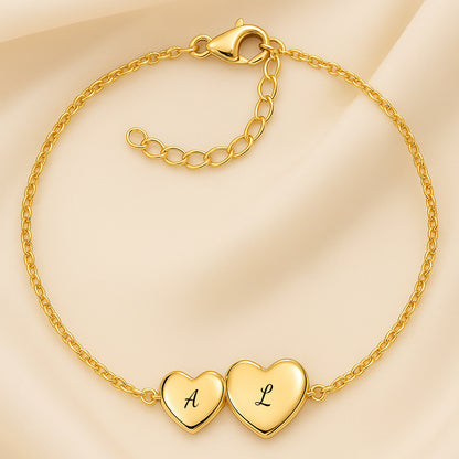 Gravierbares Armband - Doppelherz