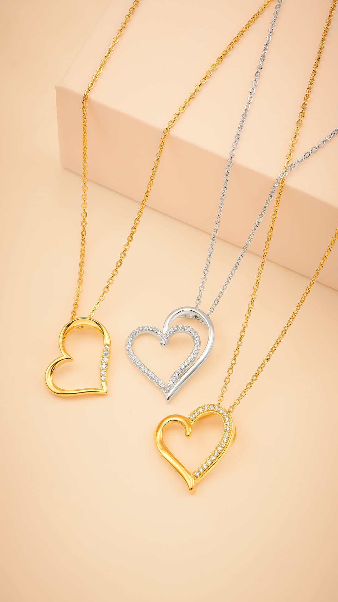 Kette Sterling Silber mit Zirkonia-Herzanhänger