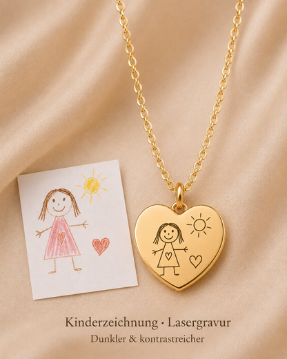 Herzkette - Little Heart - individuell gravierbar | 585 Echtgold