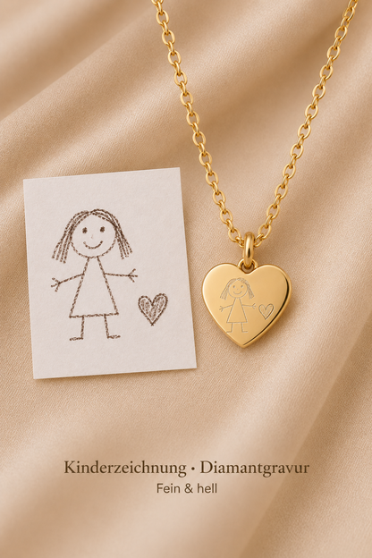 Herzkette mit Gravur - Tiny Heart