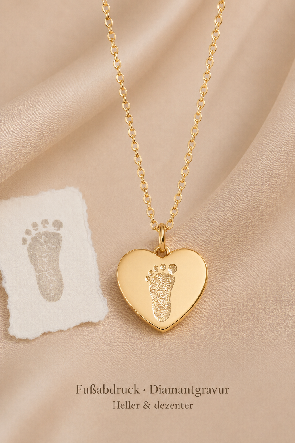 Herzkette - Little Heart - individuell gravierbar | 585 Echtgold