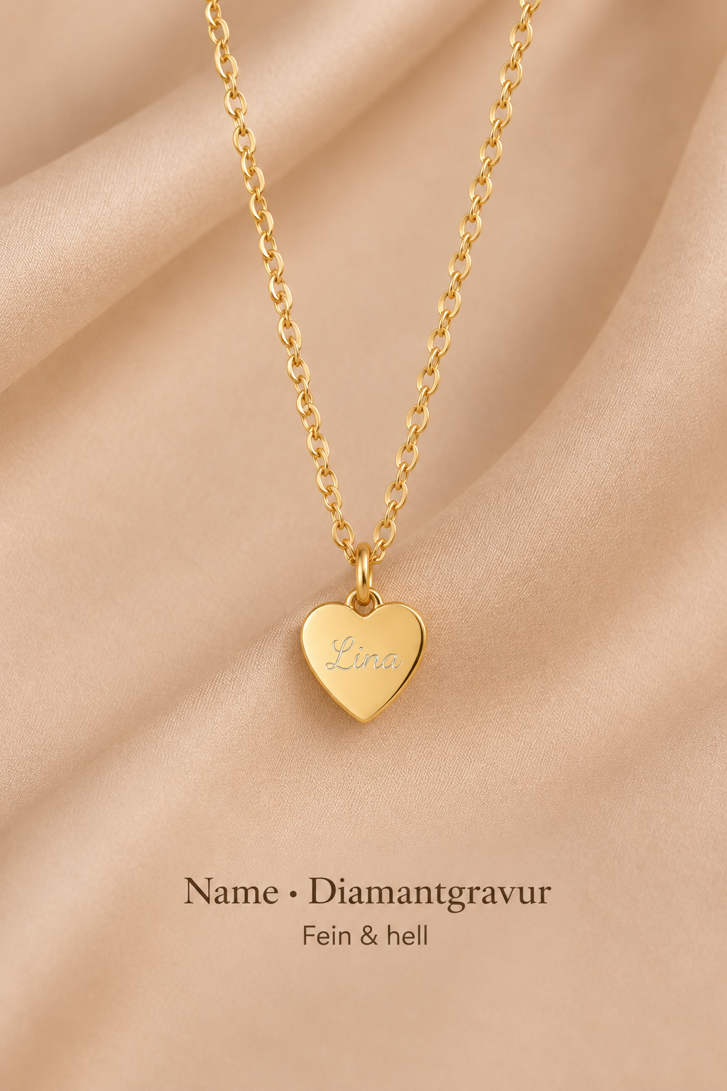 Herzkette mit Gravur - Tiny Heart