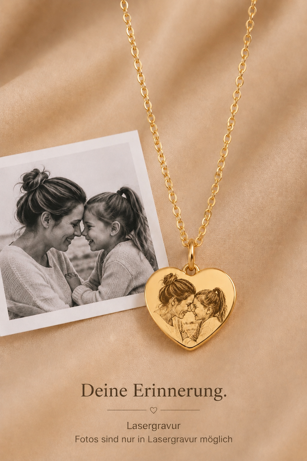 Herzkette - Little Heart - individuell gravierbar | 585 Echtgold