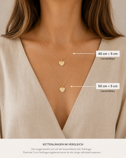 Herzkette - Little Heart - individuell gravierbar | 585 Echtgold