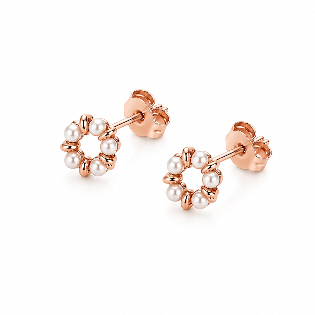 Ohrstecker mit Perlen - Golden Blossom
