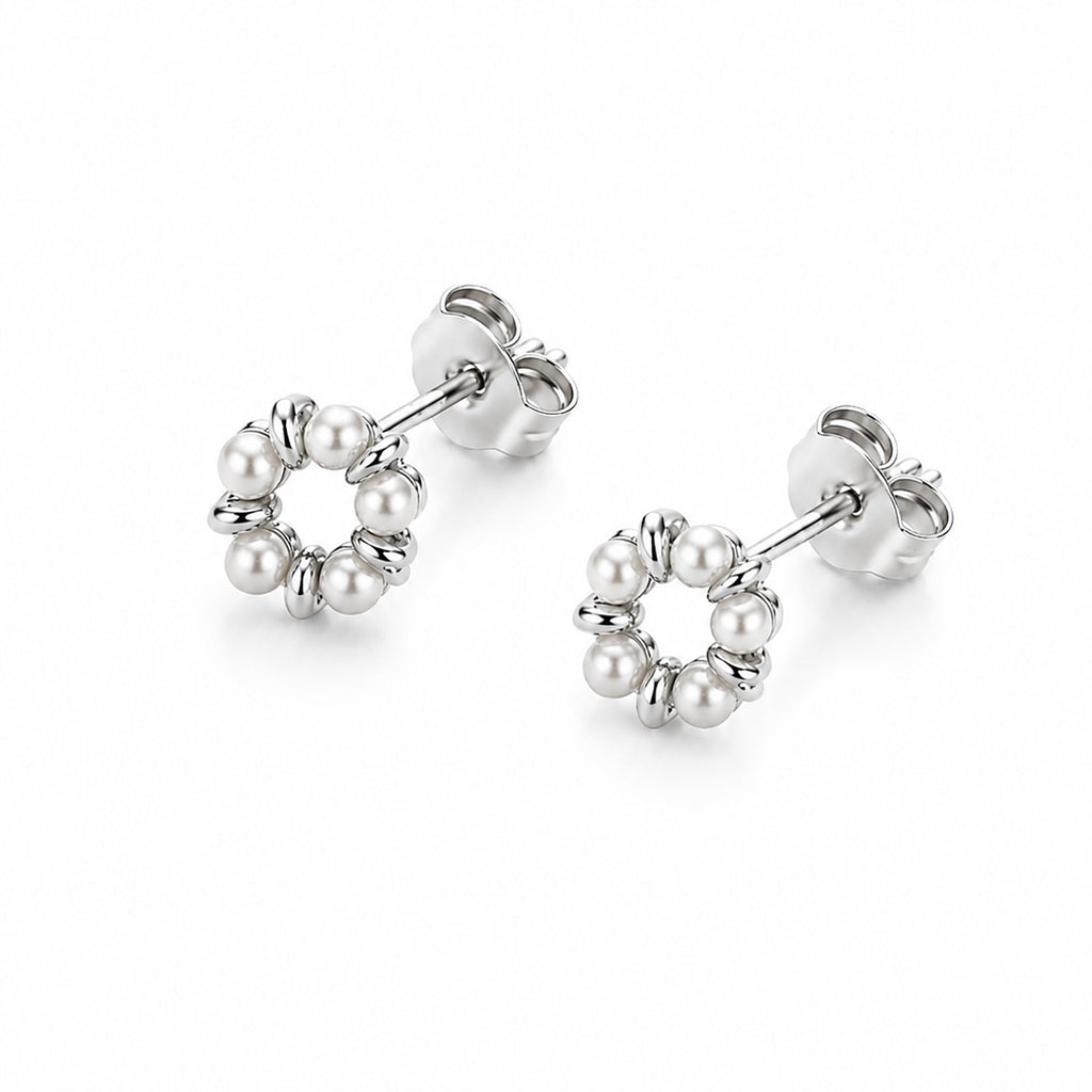 Ohrstecker mit Perlen - Golden Blossom