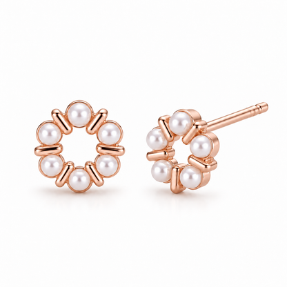 Ohrstecker mit Perlen - Golden Blossom