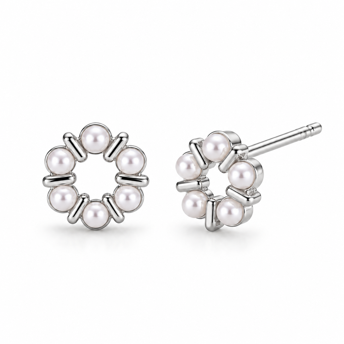 Ohrstecker mit Perlen - Golden Blossom
