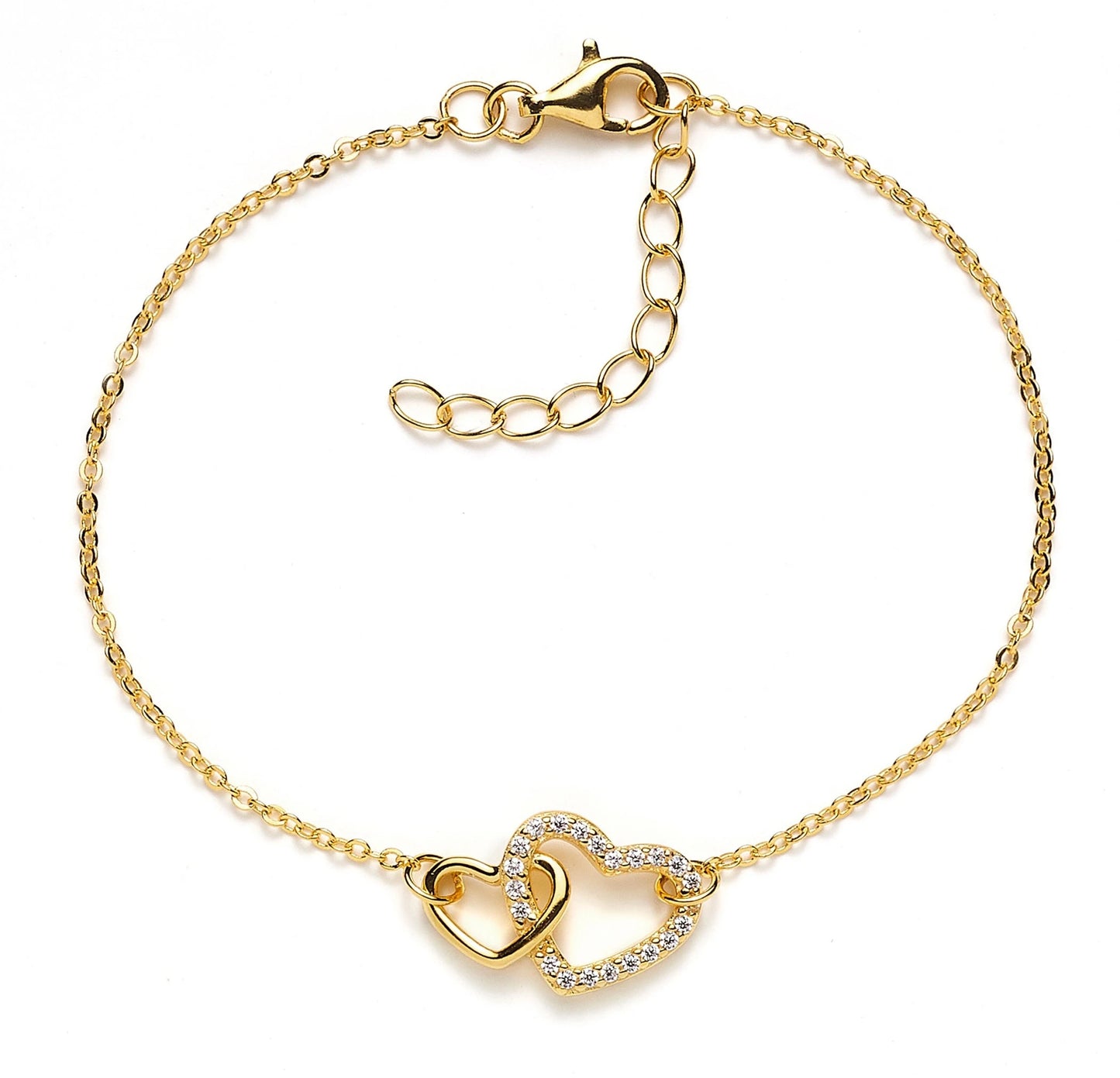 Herz-Armband Double Feeling mit Zirkonia - 925 Sterlingsilber