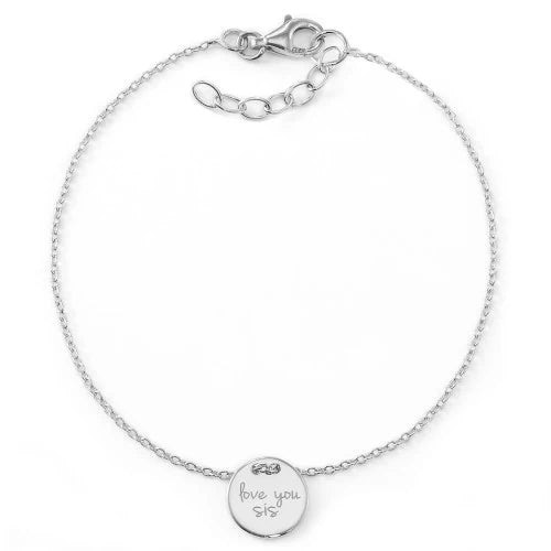 Schwestern-Armband "Love you sis" | 925 Sterlingsilber