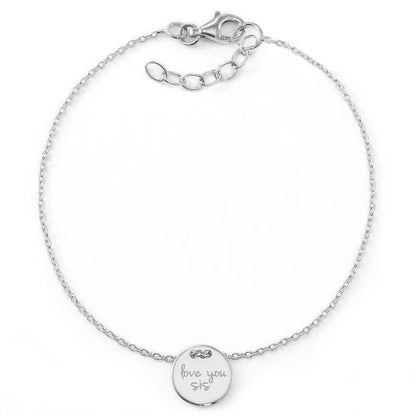 Schwestern-Armband "Love you sis" | 925 Sterlingsilber