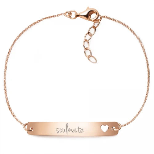 Armband mit Gravur "soulmate" - 925 Sterlingsilber | Rückseite individuell gravierbar