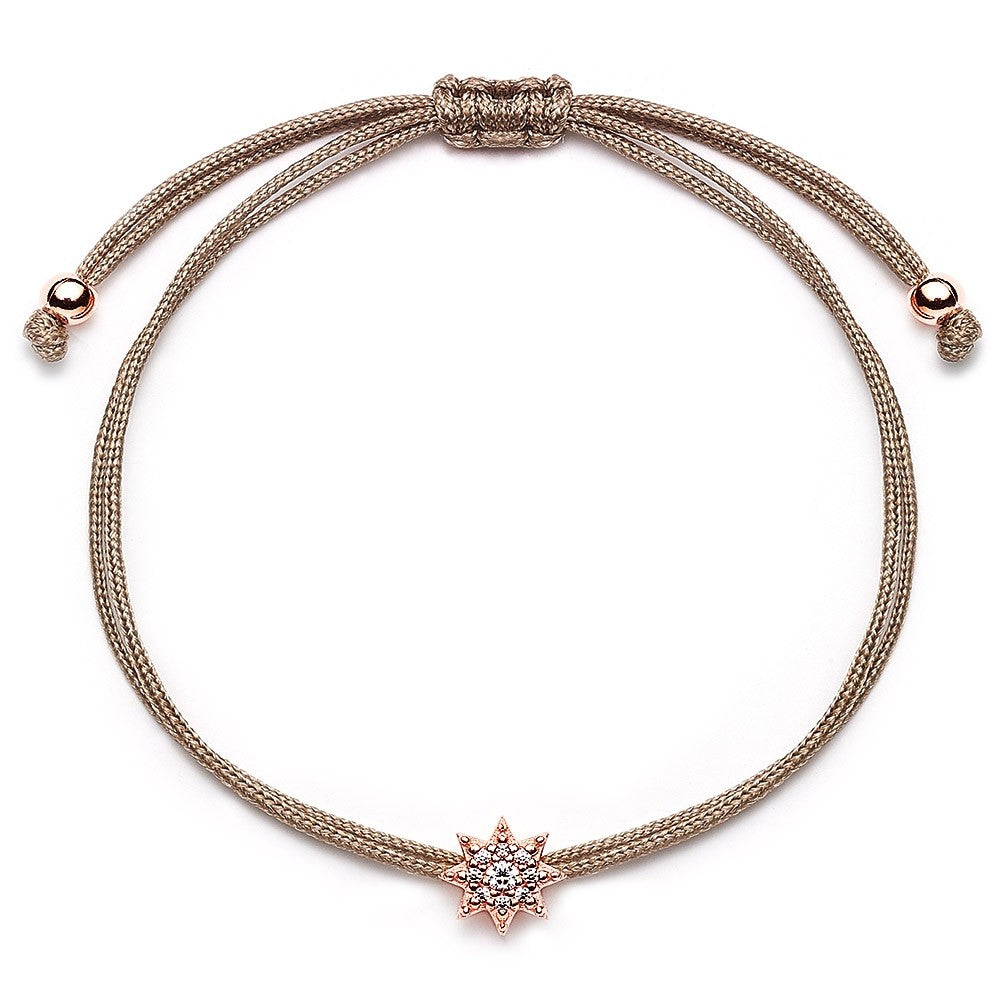 Armband Stern 925 Sterlingsilber Rosegold vergoldet Braun