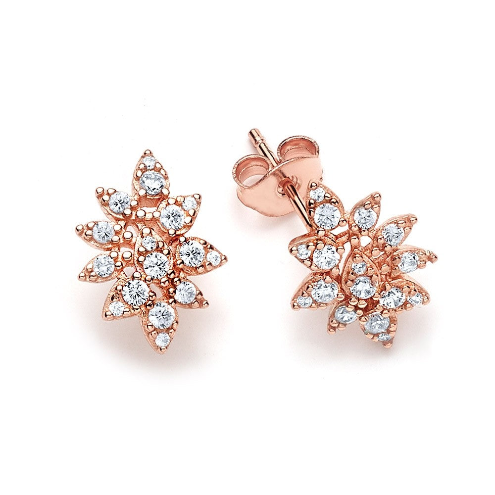 Ohrring Zirkoniablatt - 925 Sterlingsilber