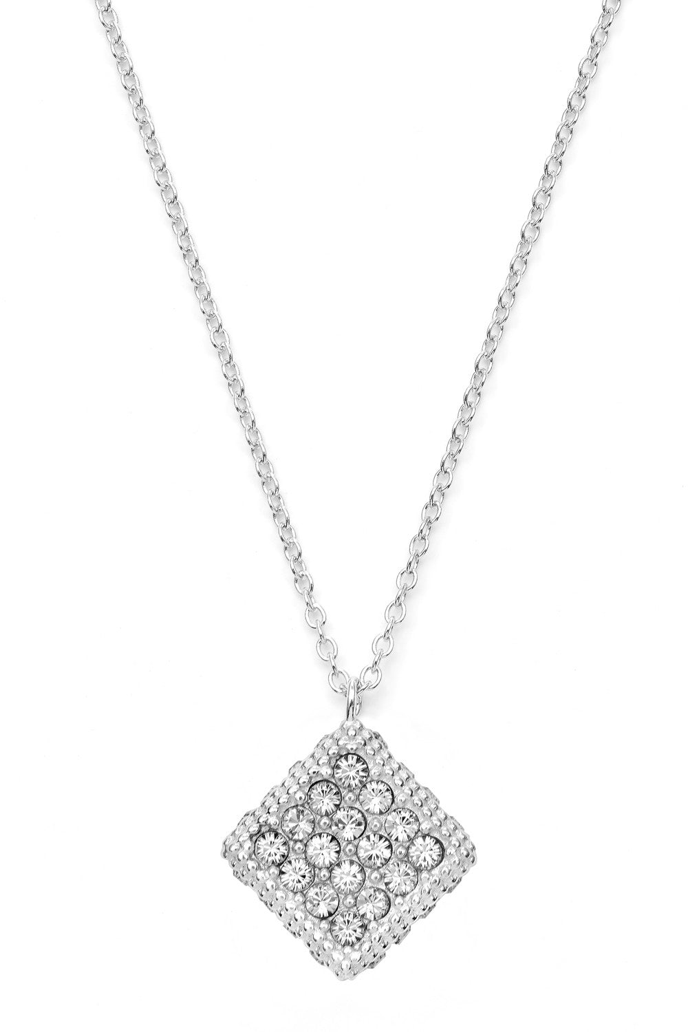 Halskette Rhombus mit Zirkonia - 925 Sterlingsilber
