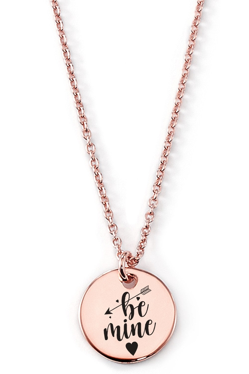 Gravierbare Halskette Be Mine mit rundem Anhänger