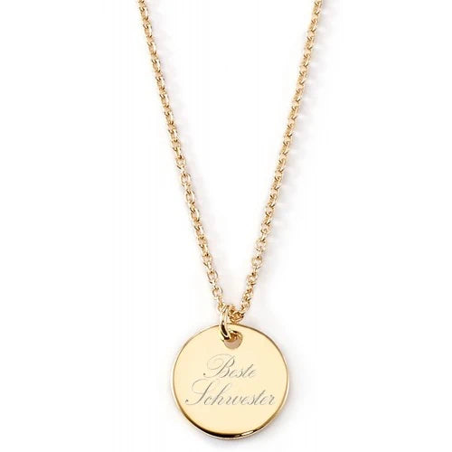 Schwestern-Halskette mit Gravur "Beste Schwester" | 925 Sterlingsilber