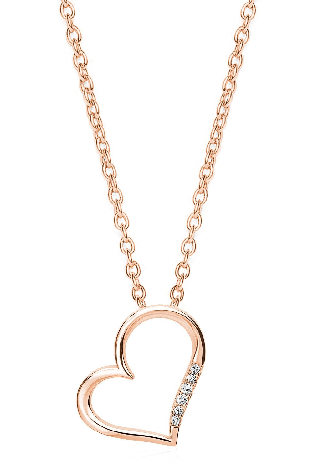 Herzkette mit Zirkonia - 925 Sterlingsilber