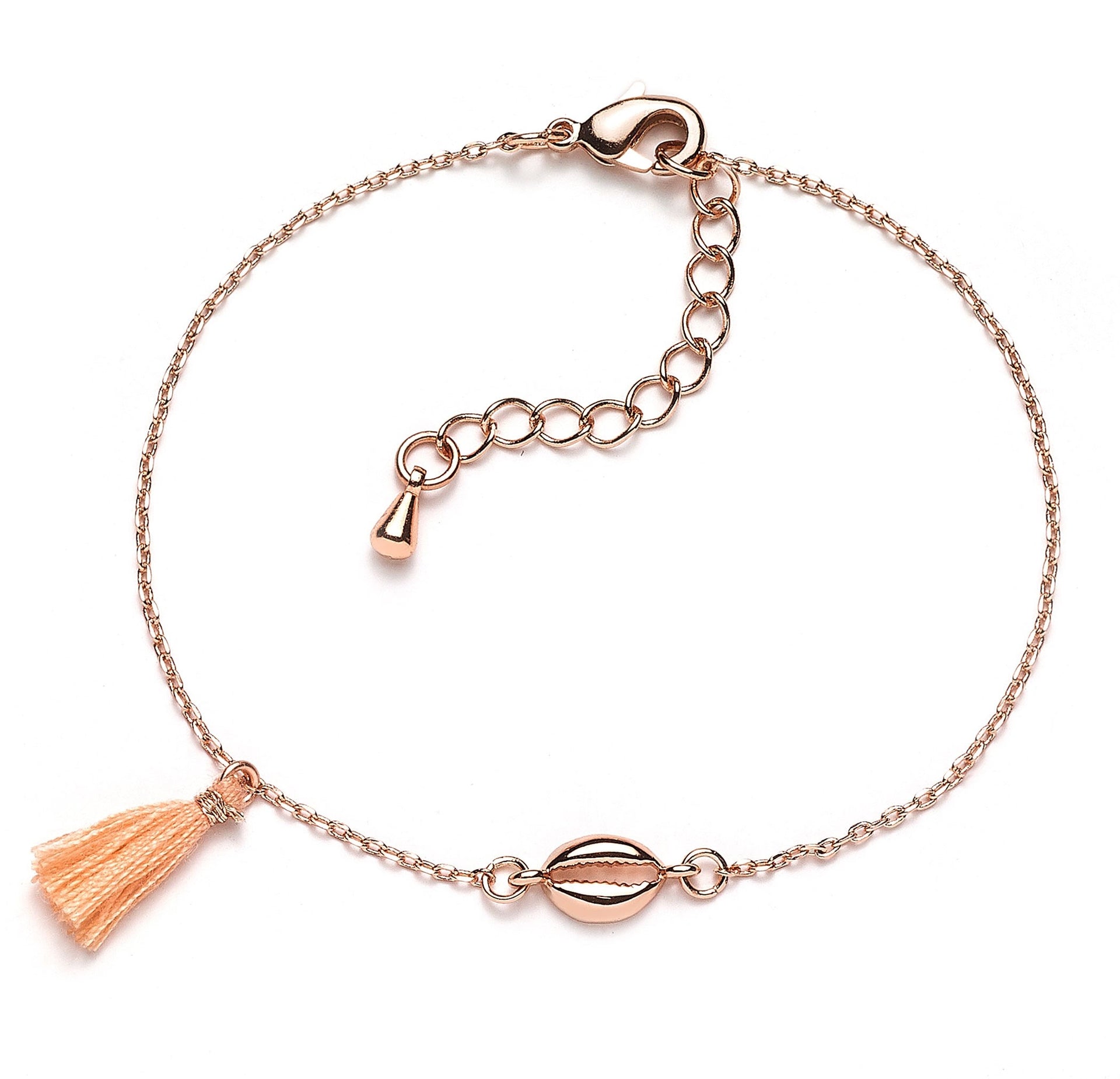 Muschel-Armband Mini Kauri mit Puschel