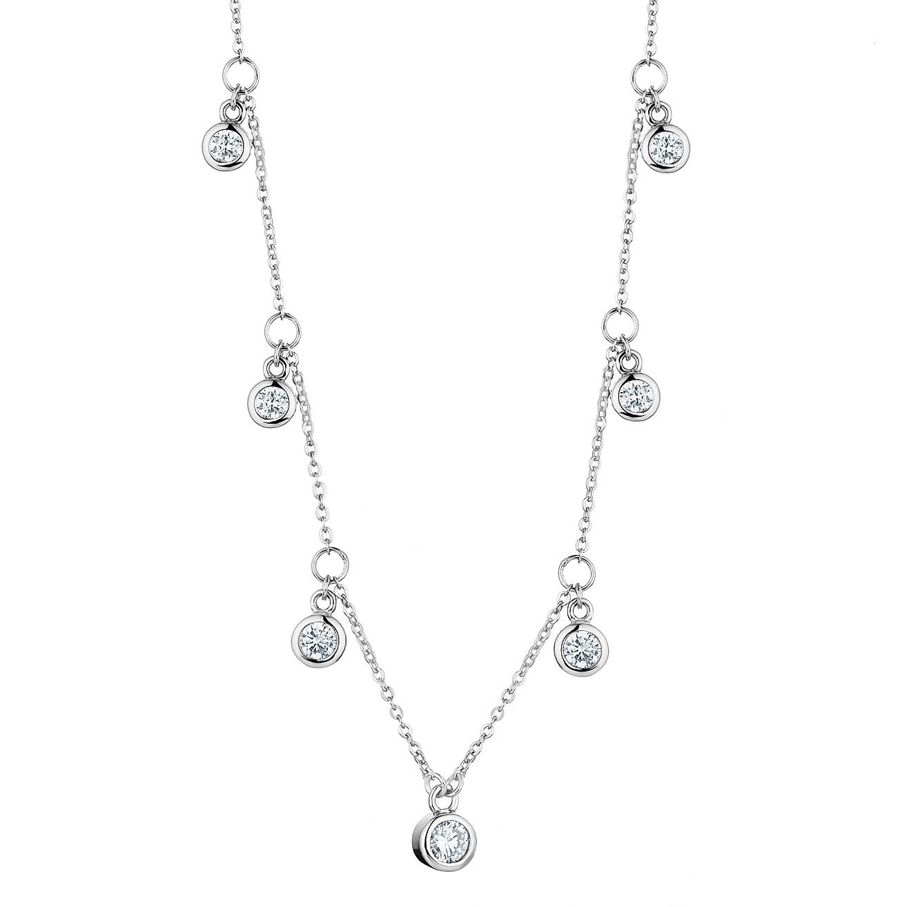 Halskette Seven Zirkonia - 925 Sterlingsilber