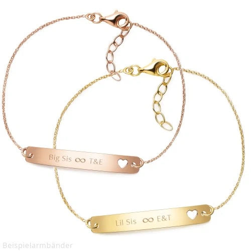 Partnerarmbänder mit Herz | individuell gravierbar