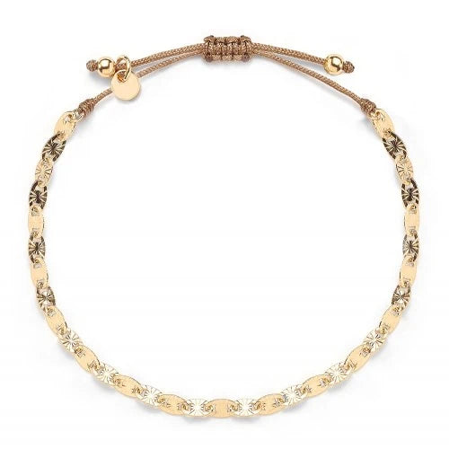 Stoffarmband mit Plättchen by Ernestine Palmert