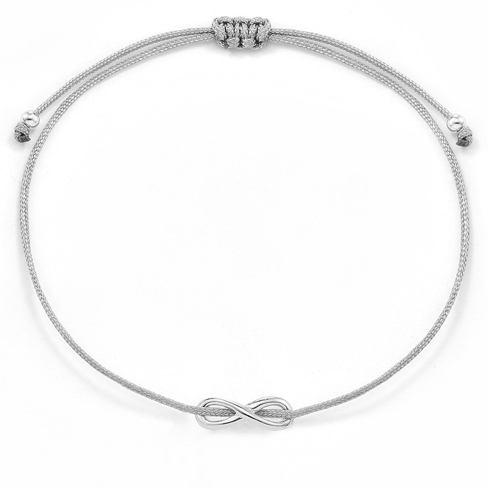 Infinity-Stoffarmband mit Unendlichkeitssymbol - 925 Sterlingsilber