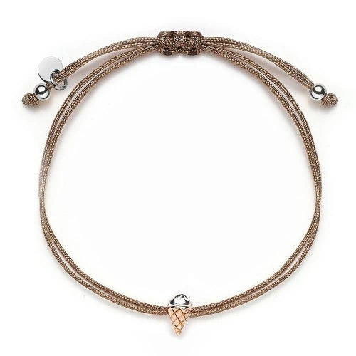 Stoffarmband Eis Kugel - 925 Sterlingsilber