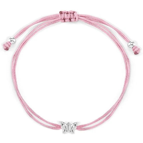 Stoffarmband Schmetterling - 925 Sterlingsilber