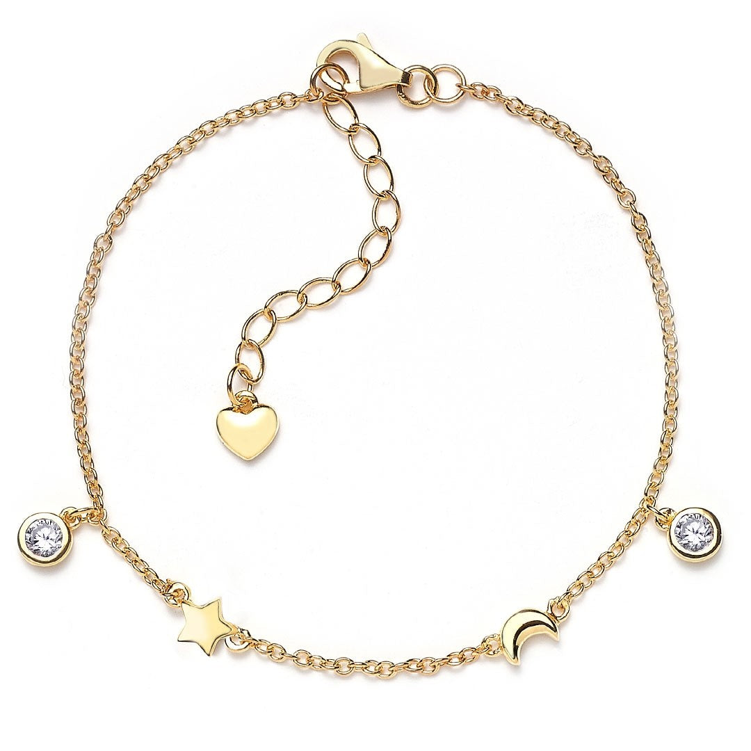 Armband Stern, Mond & Herz by Ernestine Palmert - 925 Sterlingsilber