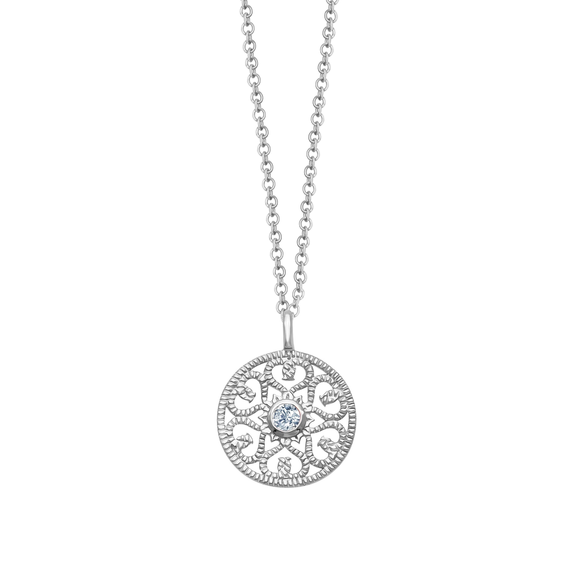 Halskette "Ornament mit Zirkonia" - 925 Sterlingsilber