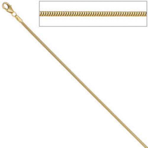 Schlangenkette 1,6 mm Karabiner Gold Halskette 