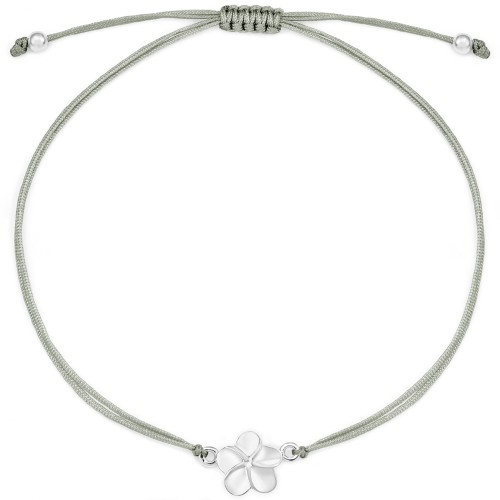 Stoffarmband Blume - 925 Sterlingsilber