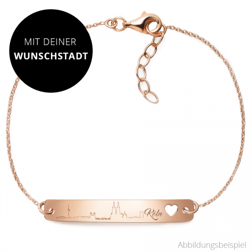 Armband mit Silhouette "Wunschstadt" | 925 Sterlingsilber