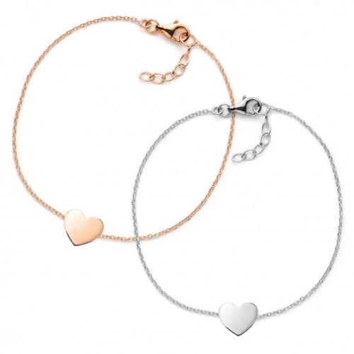 Muttertagsgeschenk-Set - Herz-Armbänder - individuell gravierbar - 925 Sterlingsilber