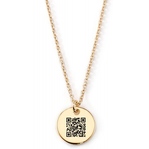 Gravierbare Halskette mit QR-Code | 925 Sterlingsilber oder 14K Echtgold