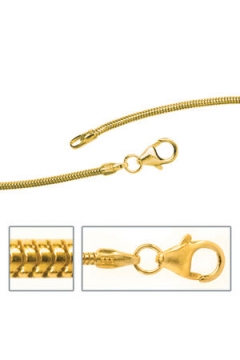 Schlangenkette 1,4 mm Gelbgold Halskette Karabiner 