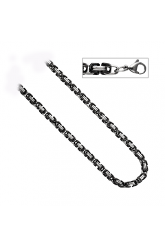 Königskette Edelstahl mit schwarzer PVD-Beschichtung 6 mm 55 cm Halskette Kette