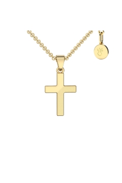 AMOONIC Kreuz Kette "Hope" Kreuzanhänger in 333 Gelbgold - Kinder-Schmuck (individuell anpassbare Halskettenlänge)
