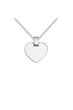 AMOONIC Herzkette "Lovely" Silber 925 Kette mit Herz-Gravurplatte - Anhänger mit Gravur - Oktoberfestschmuck