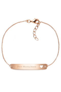 Muttertagsgeschenk - Armband mit Gravurplatte "Herz" - individuell gravierbar - 925 Sterlingsilber