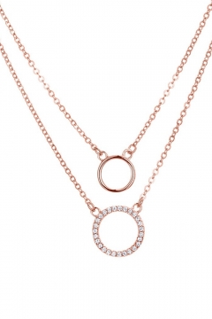 Kreis - Halskette Double Chain&Circle - 925 Sterlingsilber