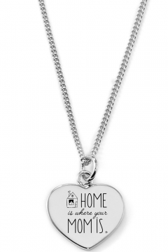 Gravierbare Herzkette "Home is where your Mom is"