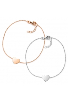 Muttertagsgeschenk-Set - Herz-Armbänder - individuell gravierbar - 925 Sterlingsilber