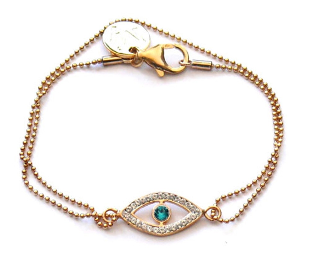 Kettenarmband – Exclusive Ma’Imi – Sterling Silber 925 vergoldet & schützendes Auge
